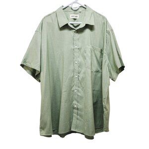 Alimens & Gentle Mens Green Short Sleeve Shirt Size 4XL Button-Down